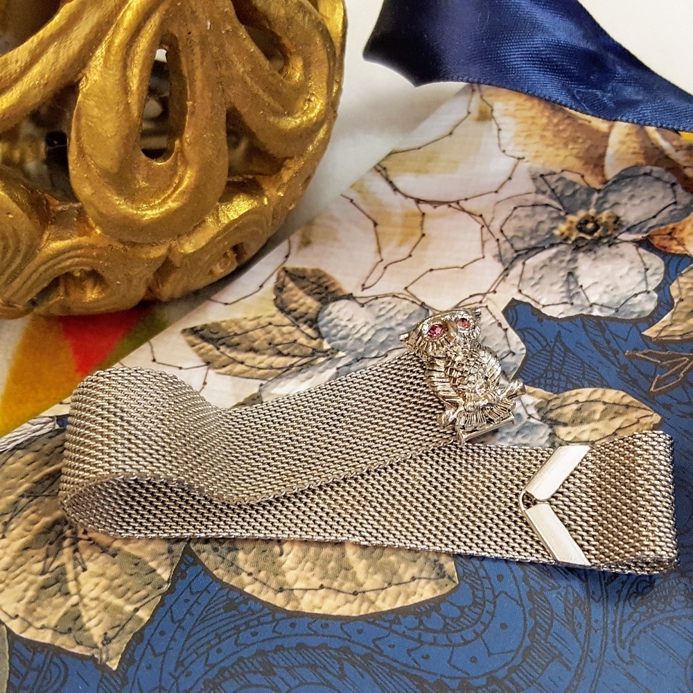 Vintage Sarah Coventry  Mesh Owl Bracelet